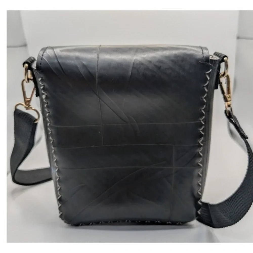 GANESHHIMAL Hand Woven Crossbody Bag Black Recycled Unique One of a Kind‎